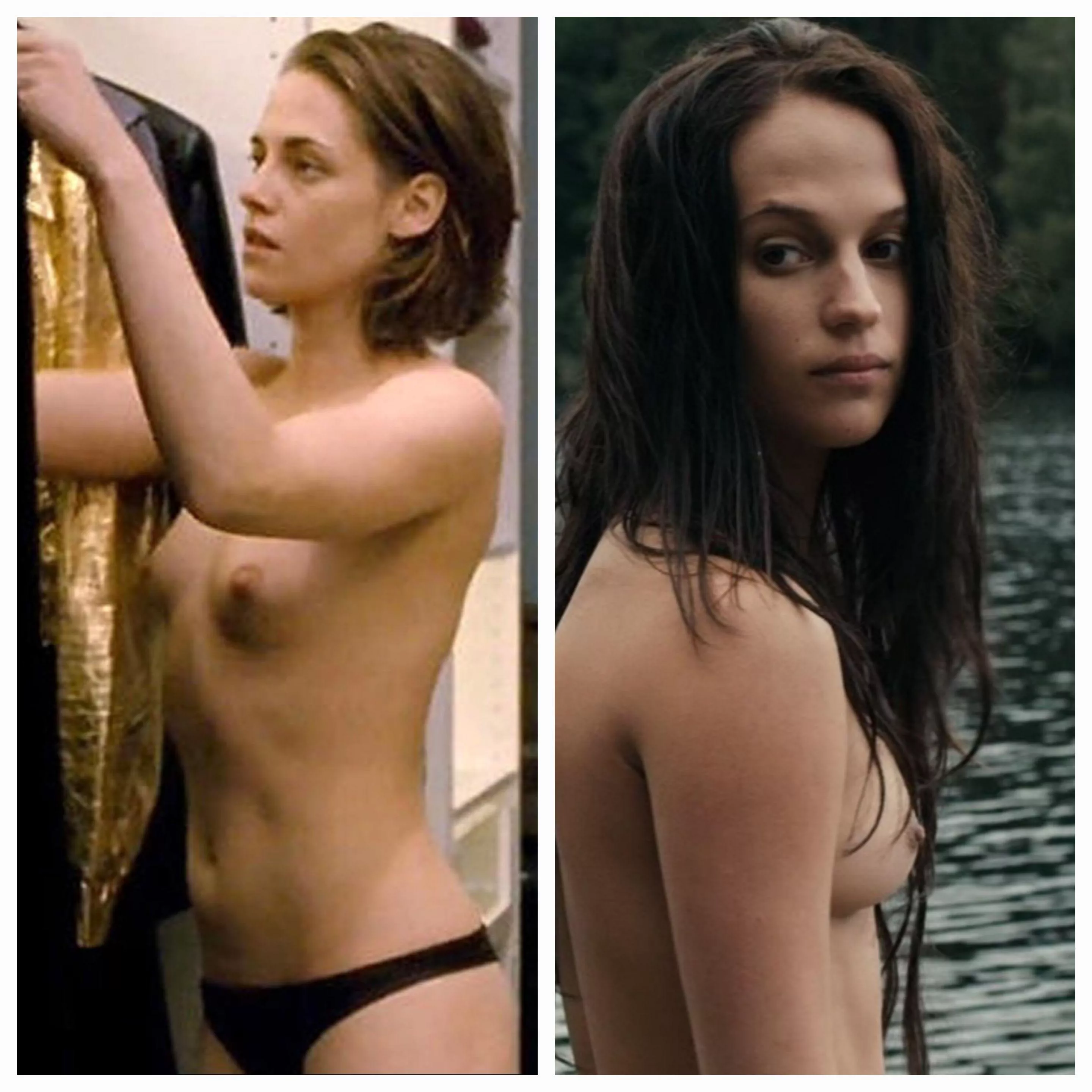 March Madness: Itty-bitty Titties Edition. Kristen Stewart vs Alicia Vikander, whose your pick?