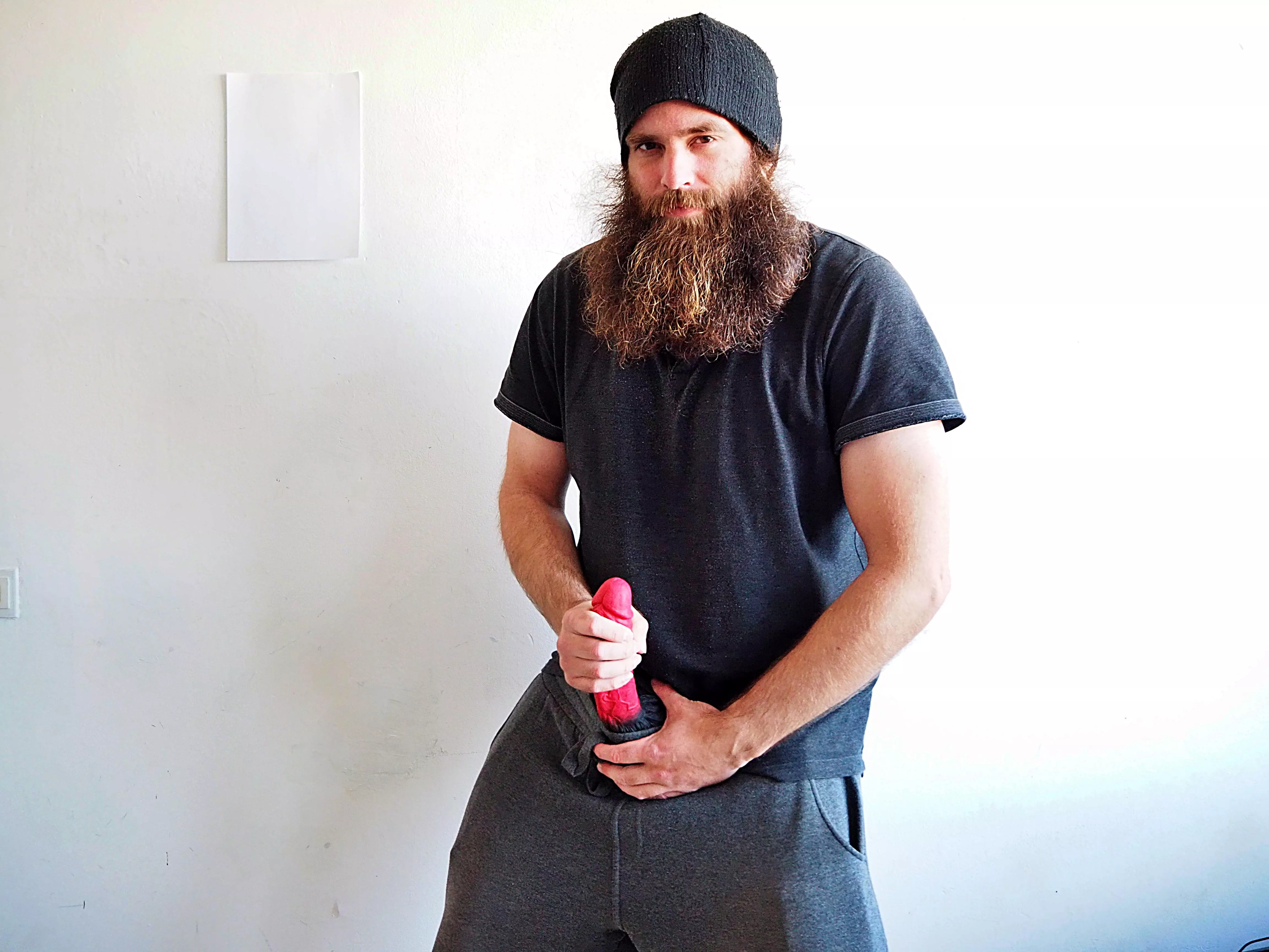 Me, with a large red dildo