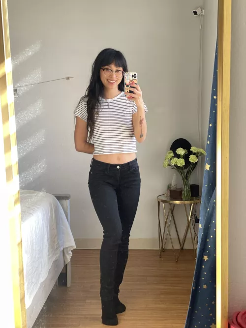 Stripes are still flattering