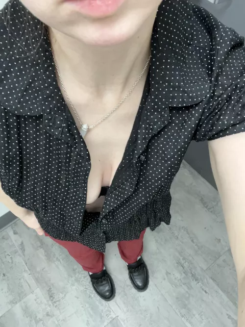 Work bathroom down blouse :)