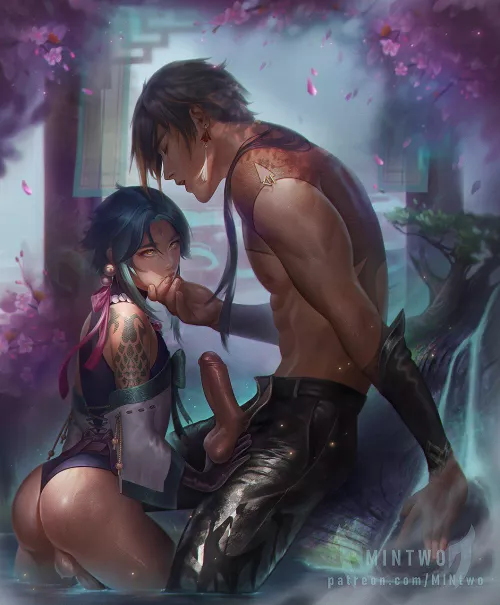 Xiao x Zhonghli by @__Mintwo on twt [genshin impact]