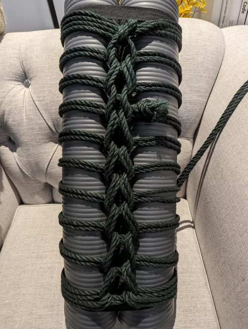 A mermaid on a yoga mat