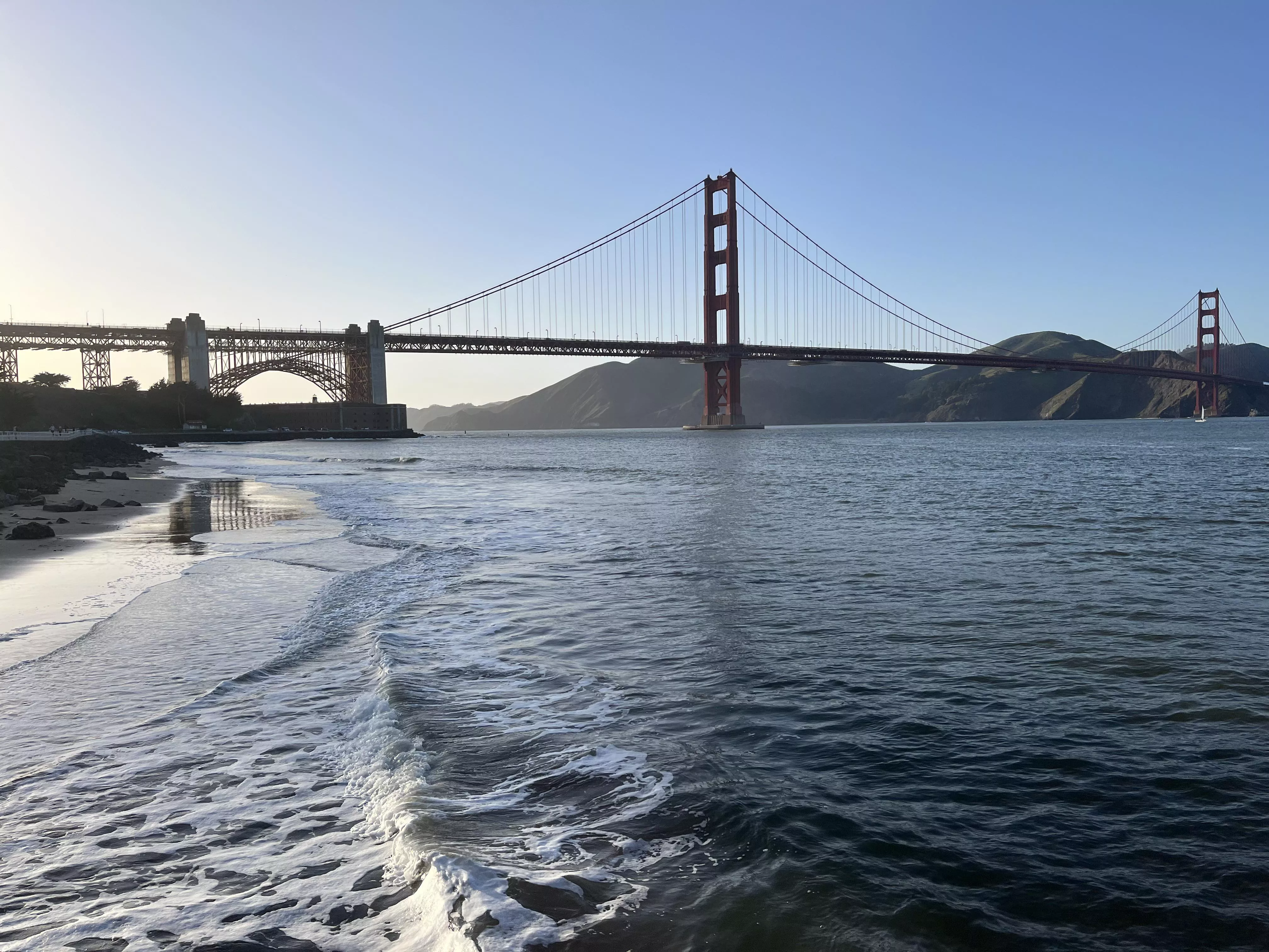Beach below the Golden Gate Bridge.