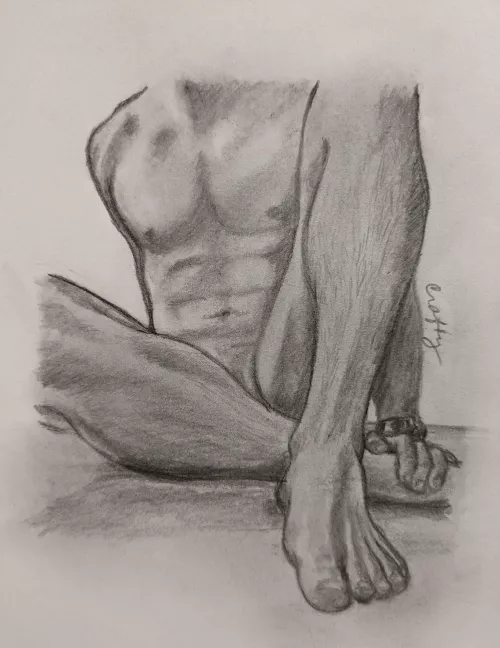 Best foot forward: pencil sketch of u/Time-Carpenter . Graphite on bristol.