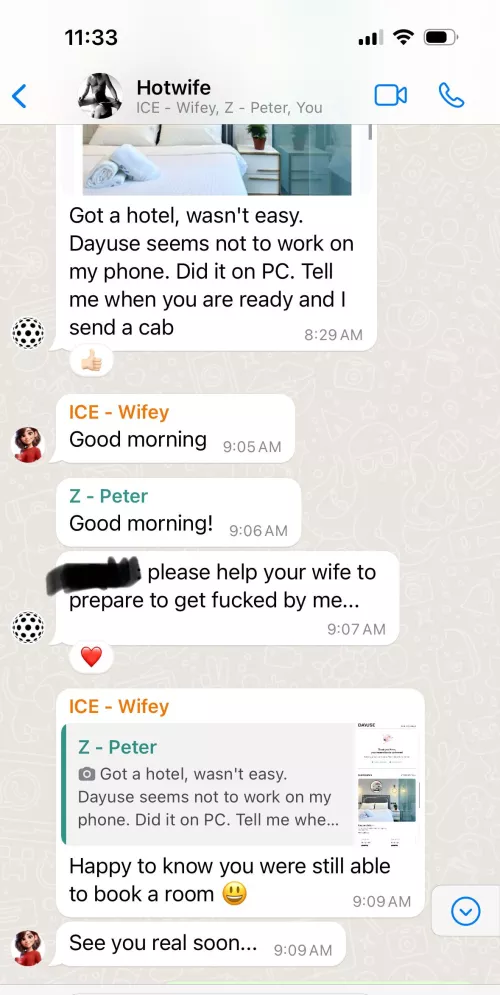 Bull booked a room to fuck Hotwifey. Instructs Cassy (caged sissy) to prepare Hotwifey to be fucked by the Bull.