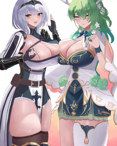 fauna and noel oppai (@KFSocks) [Hololive]