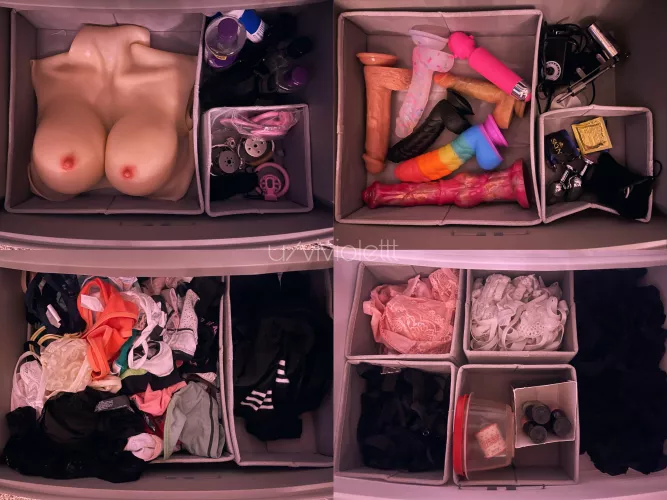 Finally got the courage to get an organizer for my sissy stuff! I didn't know I had so much 😳