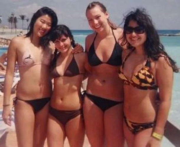 Four bikini babes