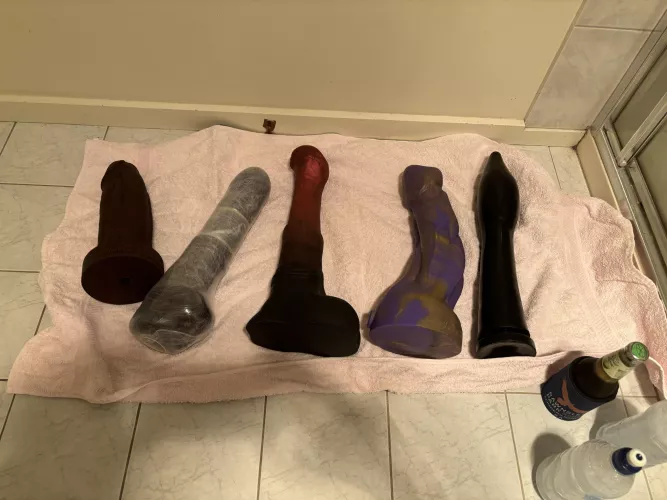 Laying out toys for session