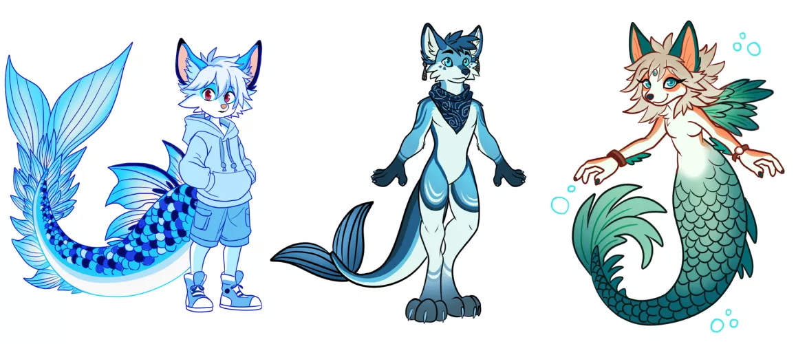 Look At All These Fox Fishies!! - Adoptables (Art & Designs by Me!)