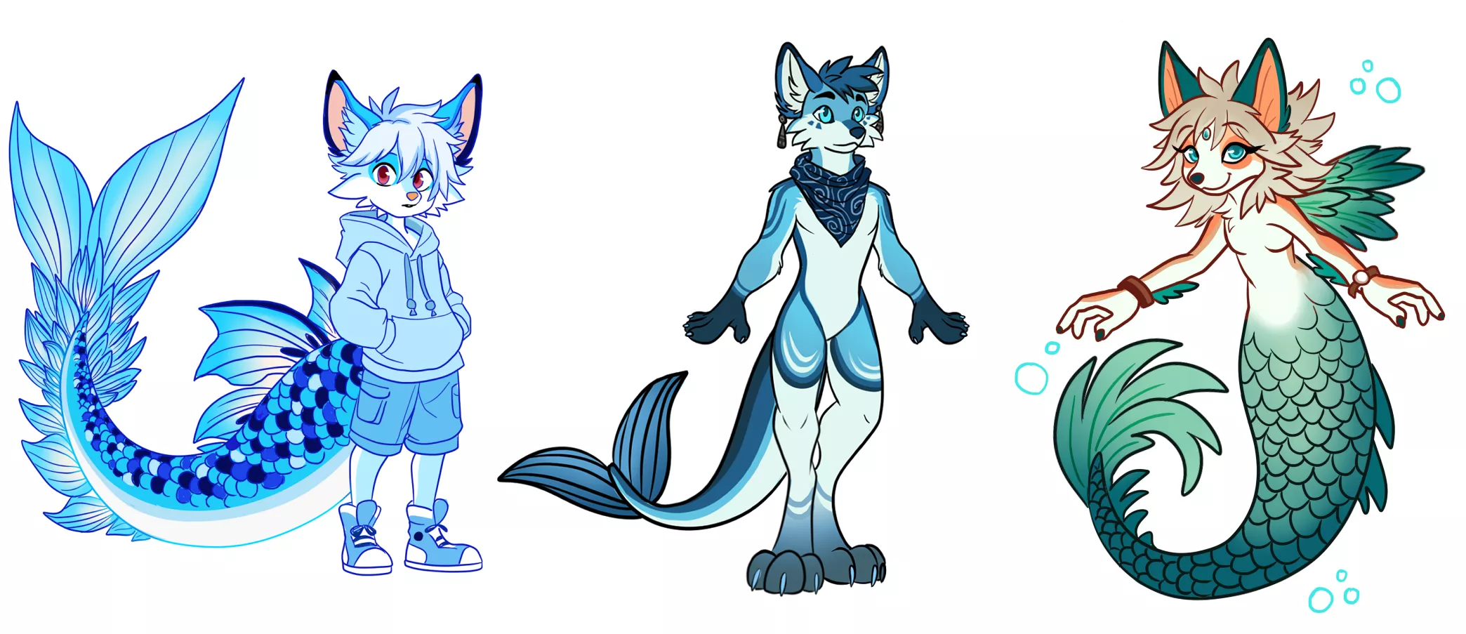 Look At All These Fox Fishies!! - Adoptables (Art & Designs by Me!)