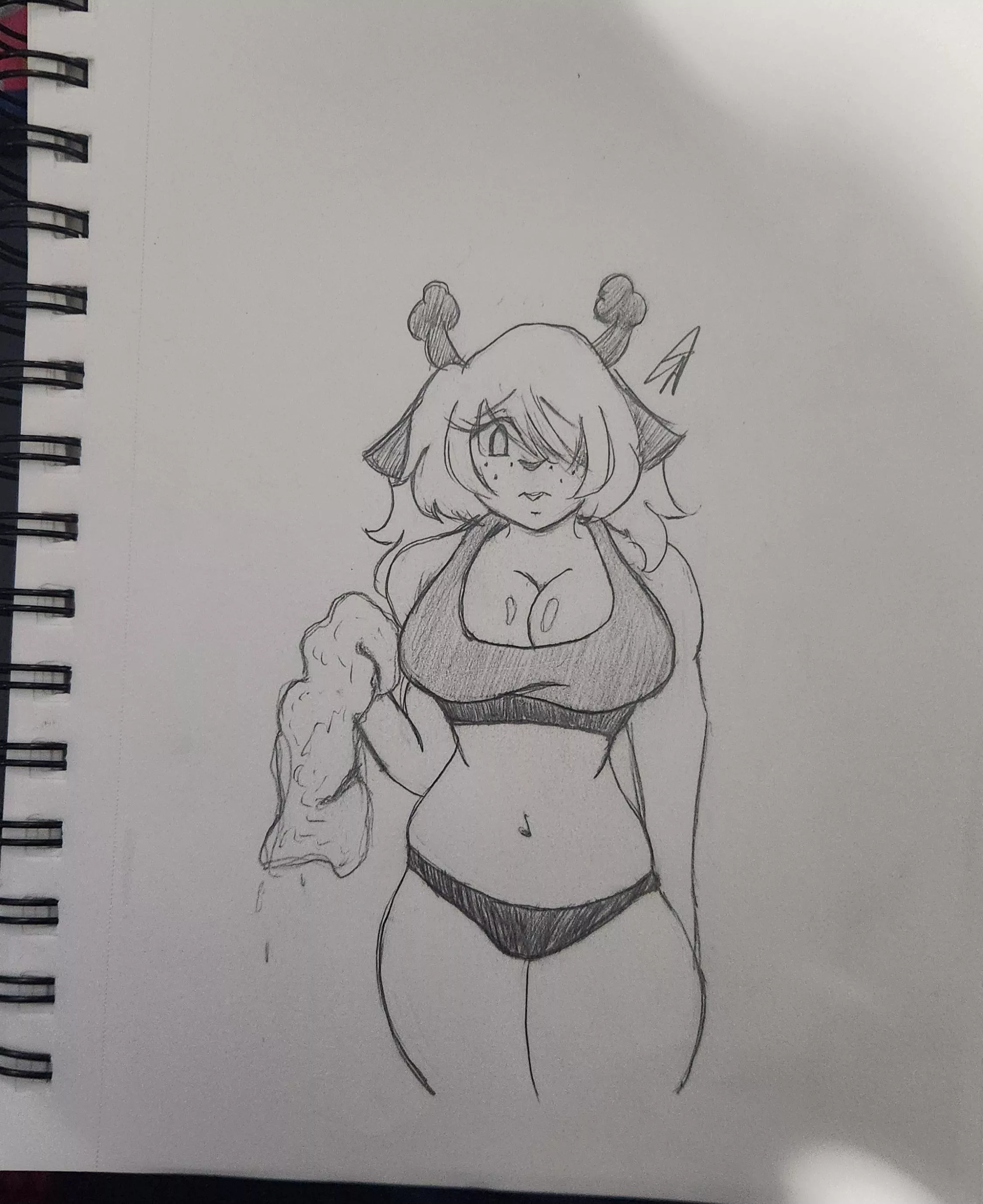 [Noelle] drying off after showering 