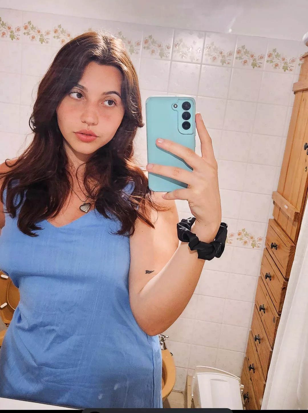 pretty in a blue dress