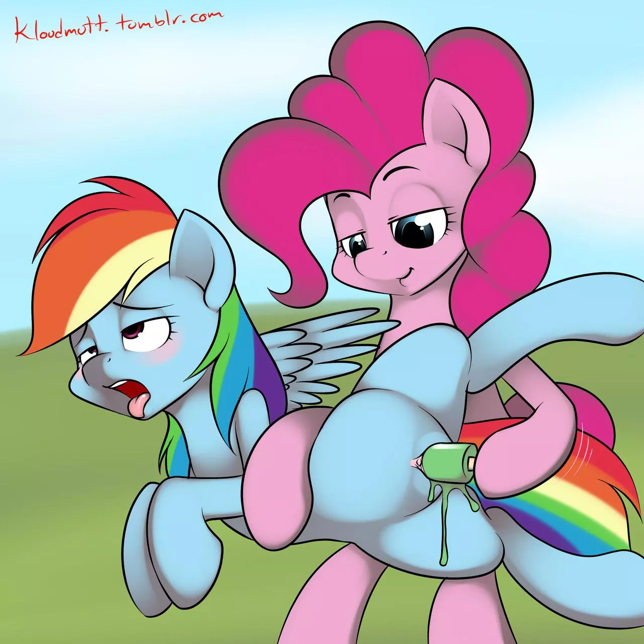 Summer nsfw fun with pinks (artist:kloudmutt)