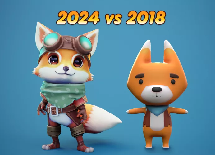 2024 vs 2018 Character Improvements /art by me