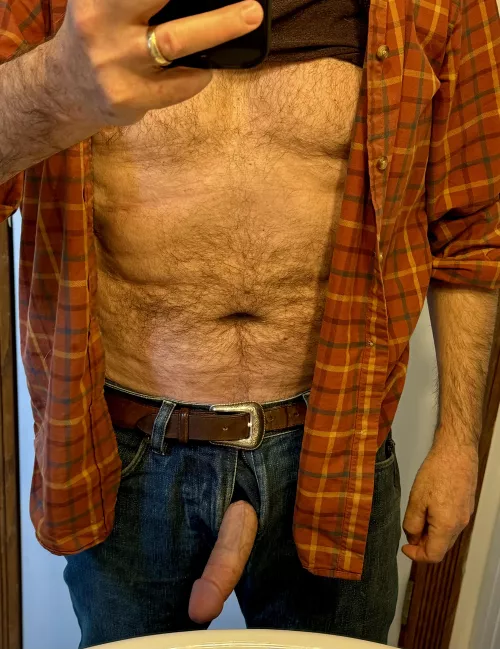 [60] Received a request for wanking with jeans, a checked shirt and tighty whities (irrelevant with this shot)