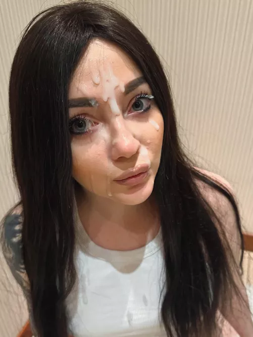 Big facial for good girl