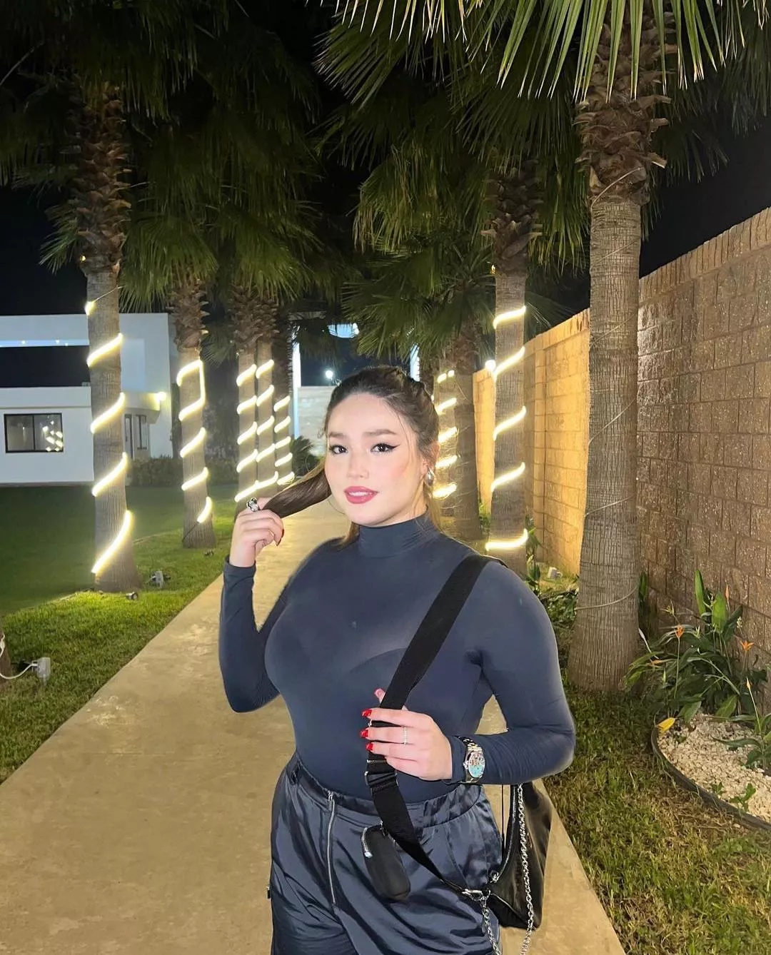 Black top and palm trees