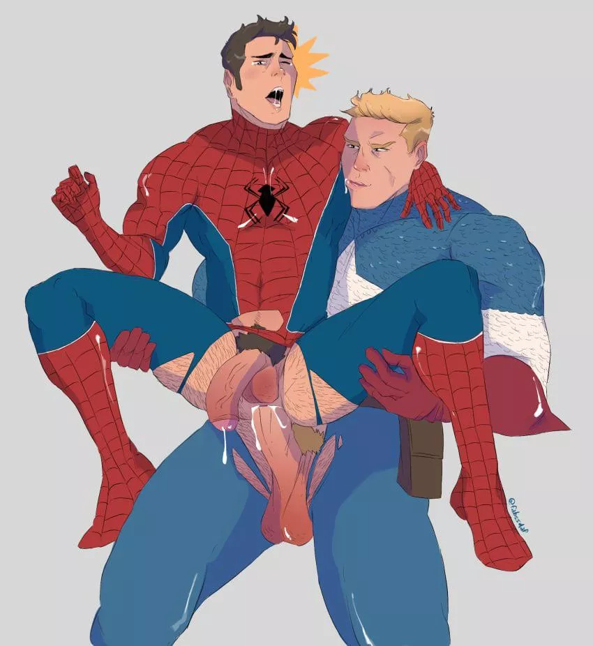 Captain American got spicy with the spider credit: Fabssdaf