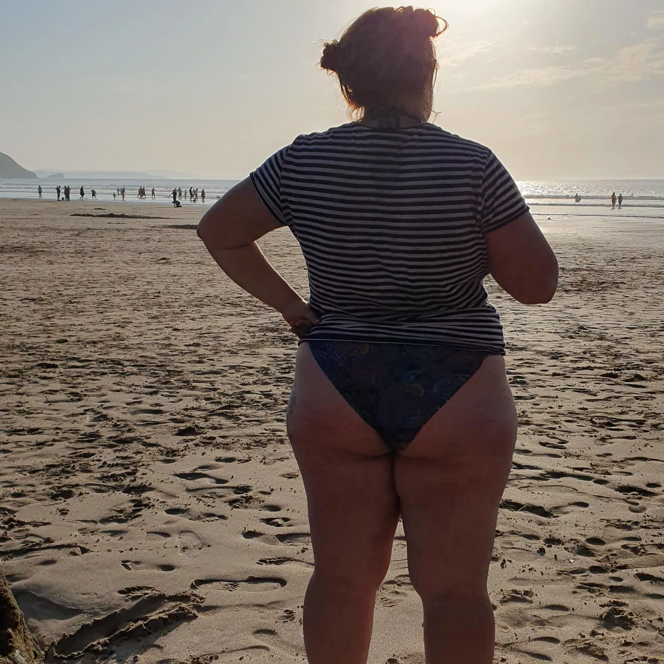 Dimple cheeks on the beach