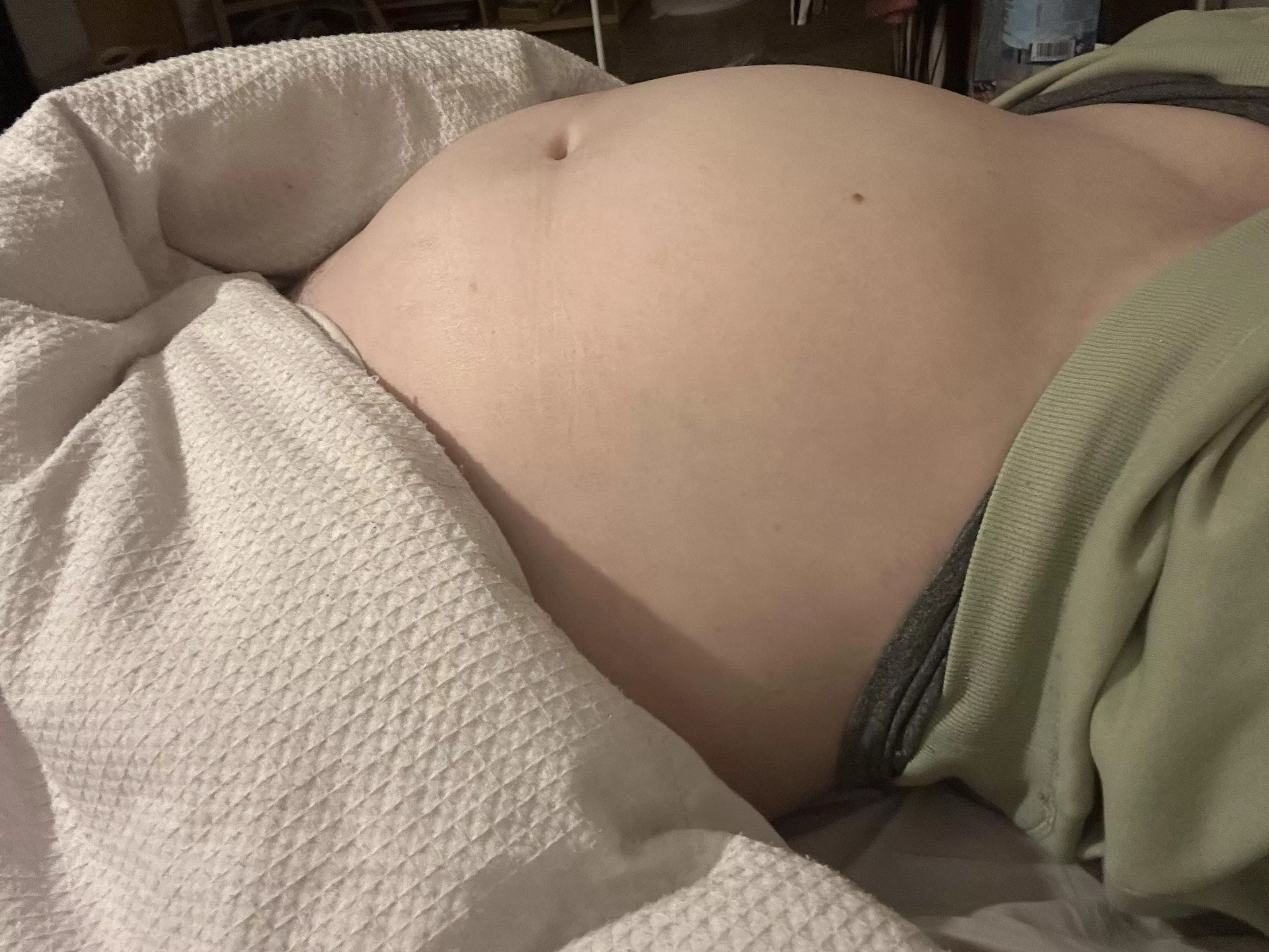 Feeling round. Tease me for eating too much. 