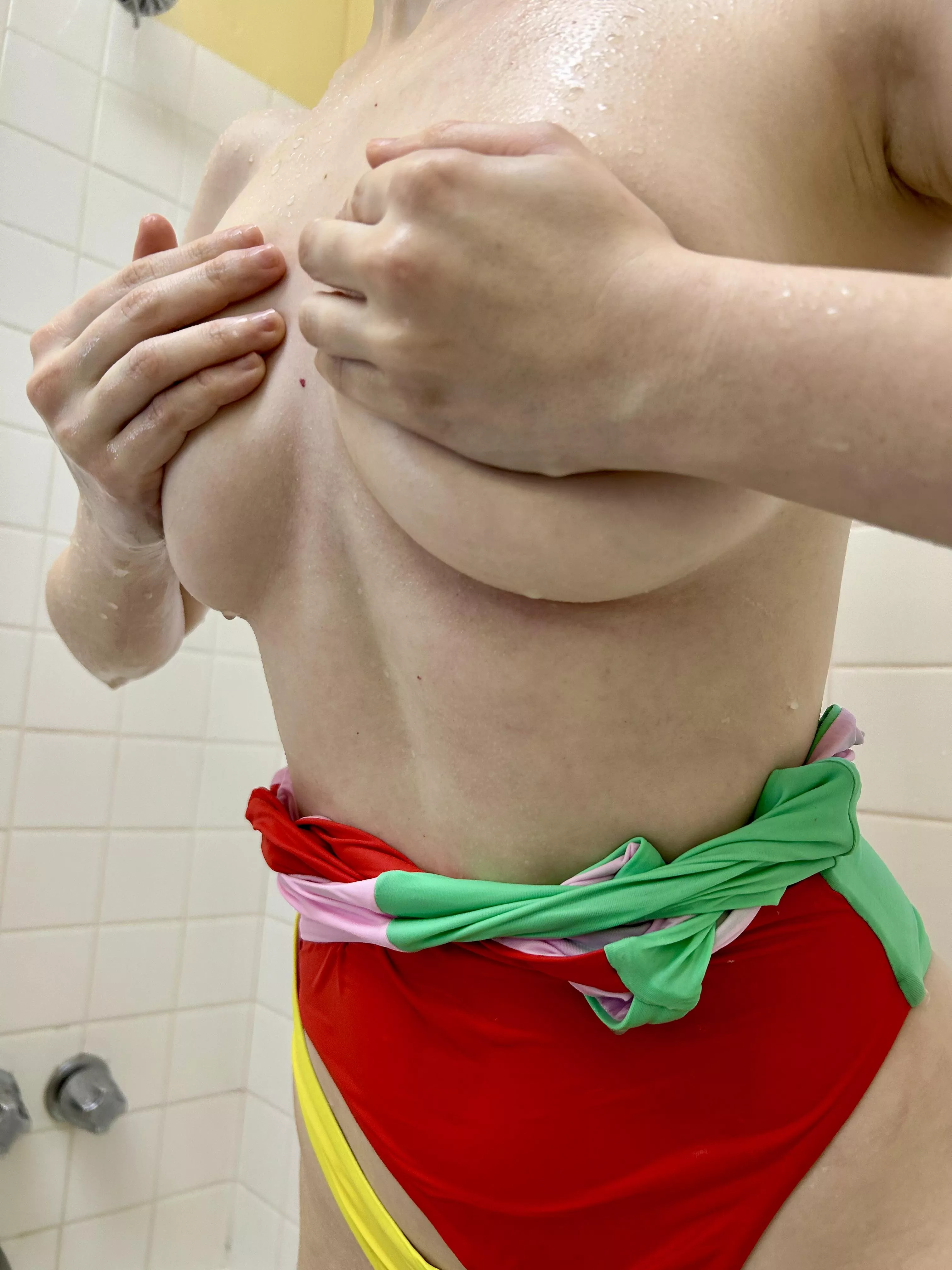 I wonder if you can squeeze them better than me. If you want me to remove my hands, you know how you can get my knees and hands weak.. wink wink.