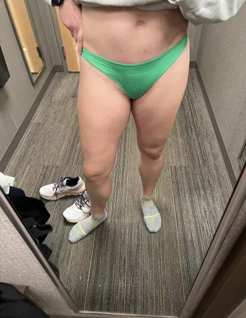 Lucky in green. MILF at the mall.