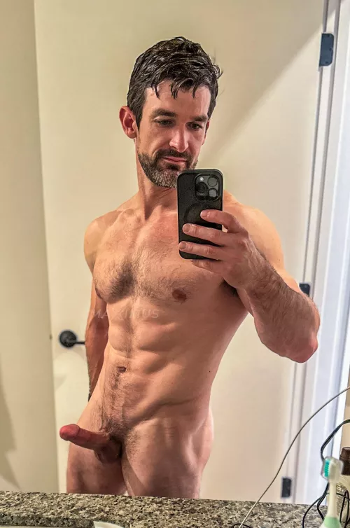 Rock hard after my shower and I’m debating what I should do with “it”. Ideas?