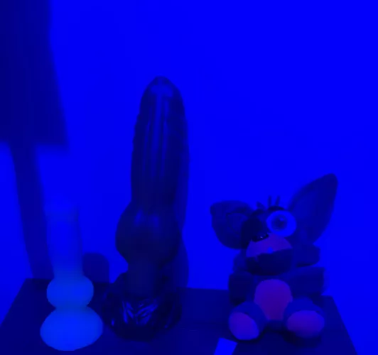 Side by side of my knotted toys