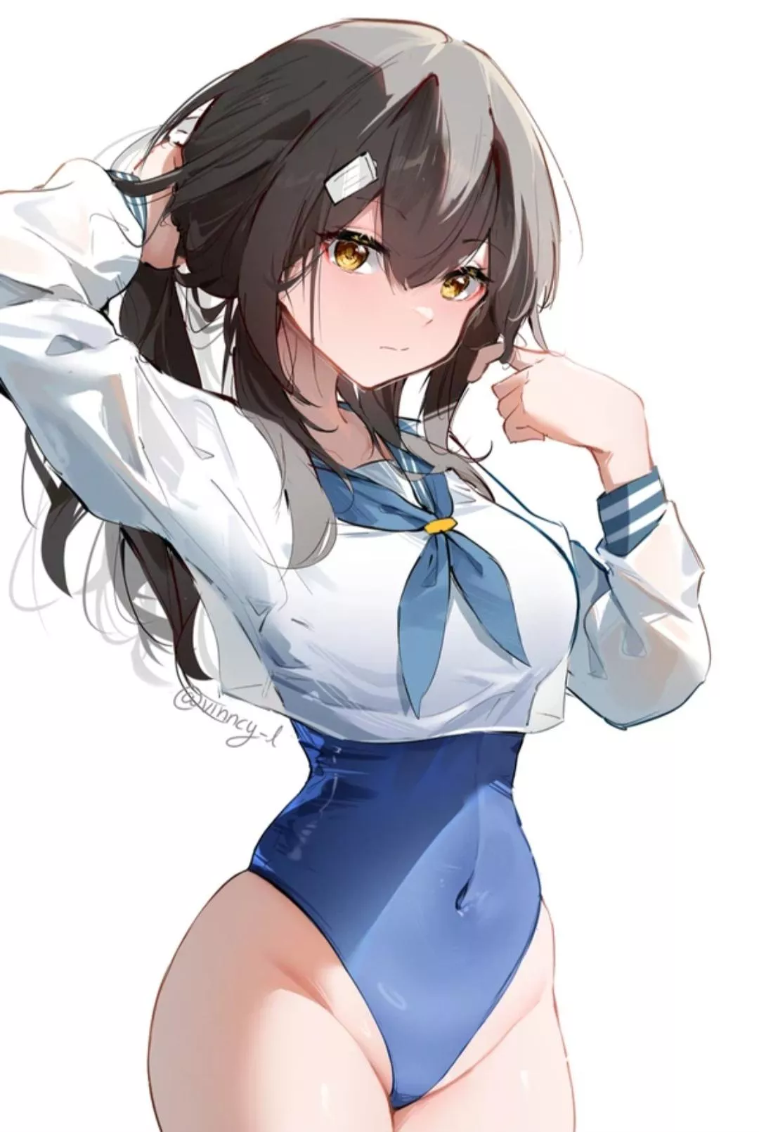 Swimsuit schoolgirl stelle