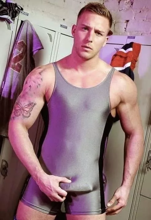Wrestler in locker room 