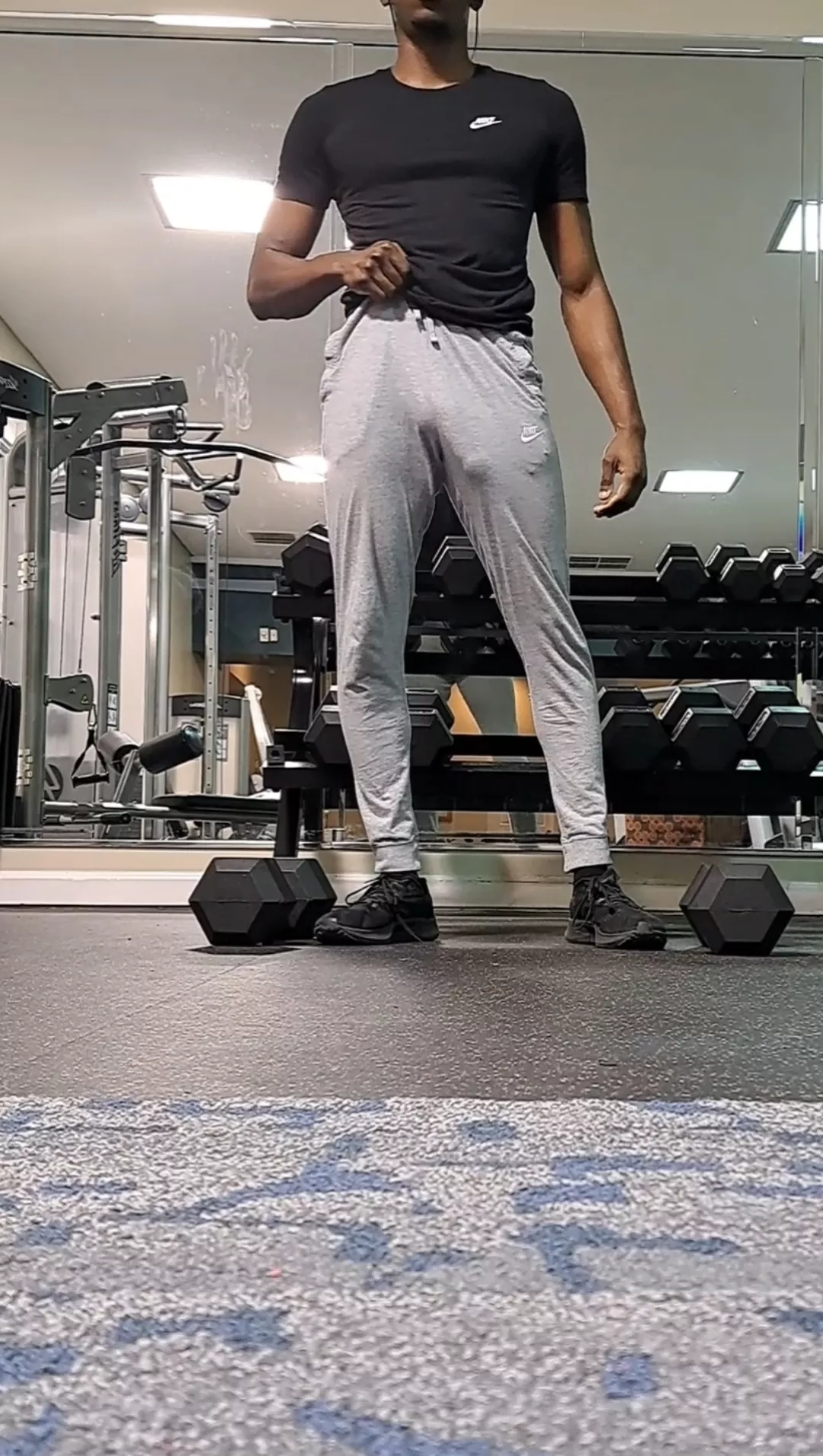 Causing a dickstraction in the gym