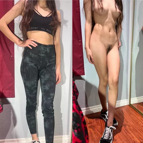 (F) 22 - Here’s what my gym fit looks like on and off :)