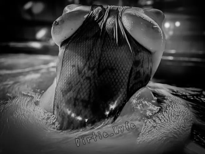 Flashing my tits in the hot tub