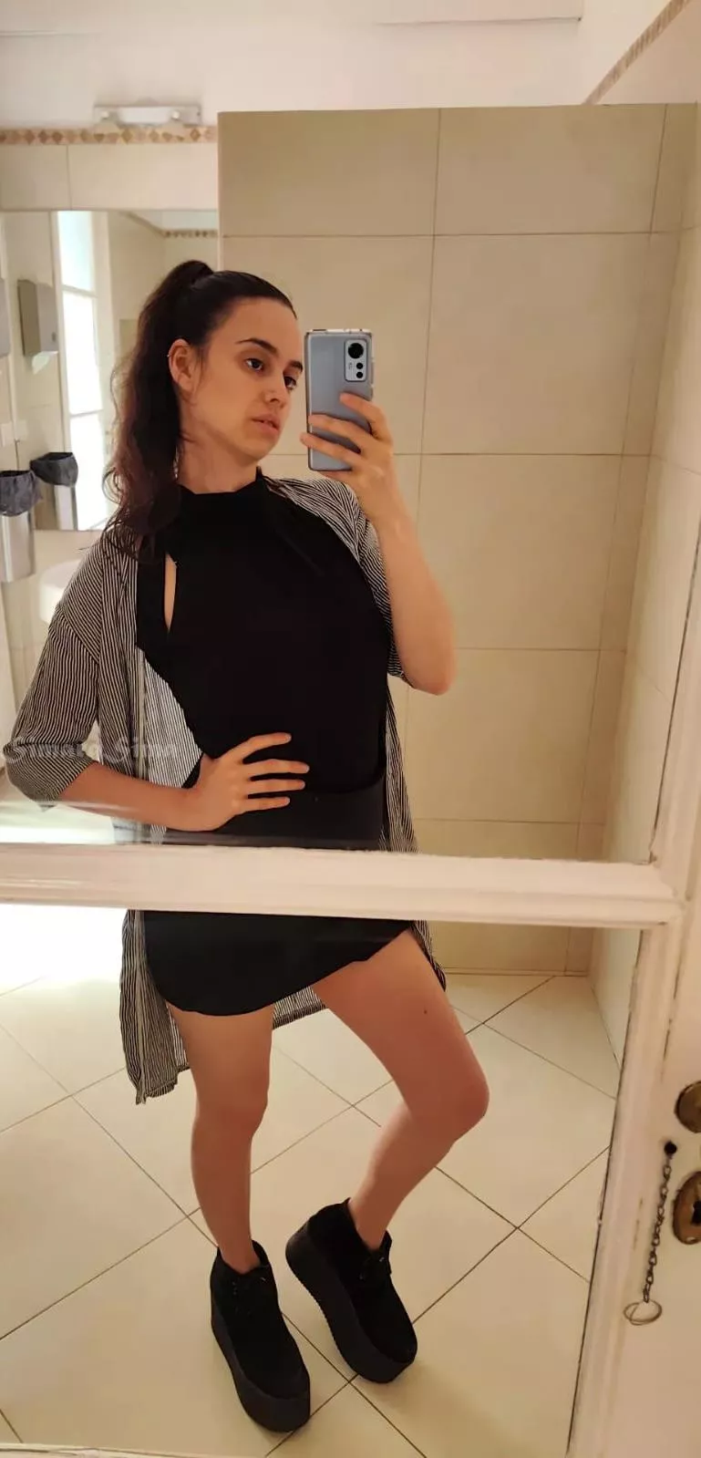 Hiding from my boss in the bathroom 😋😏