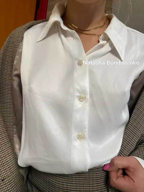 in the office without a bra! 