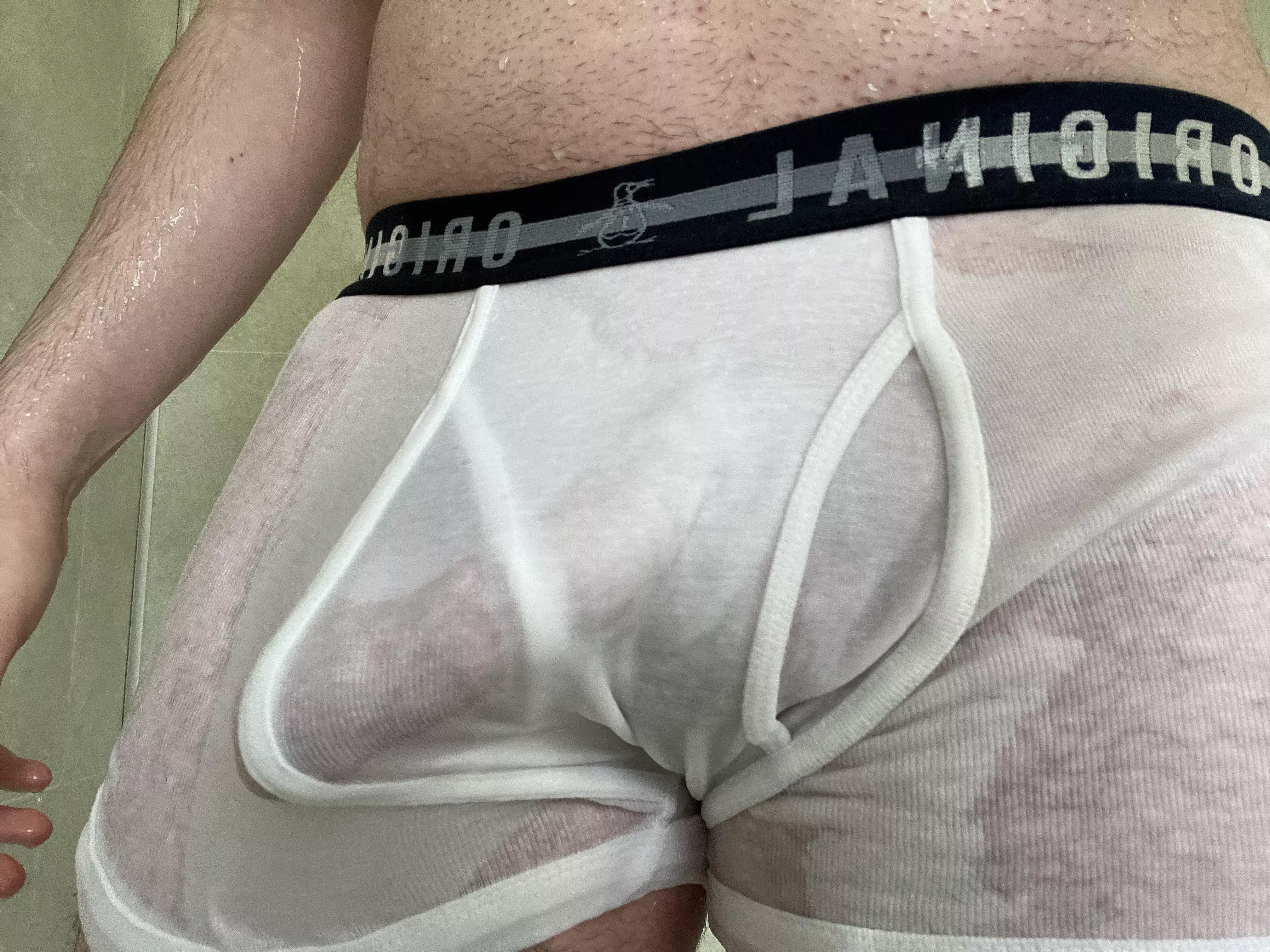 My wet white boxers