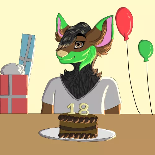 This folf is turning 18 soon! (art by me)