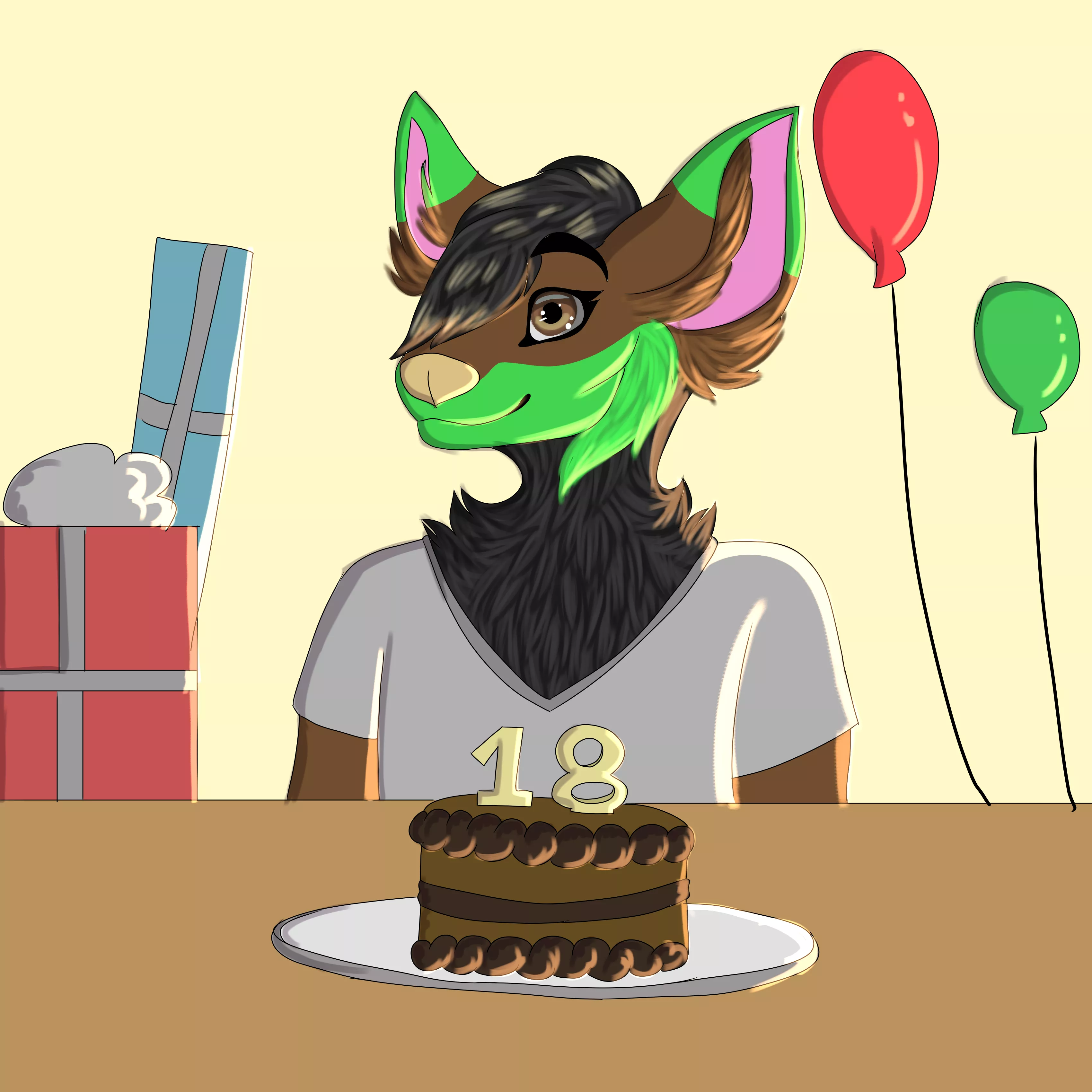 This folf is turning 18 soon! (art by me)