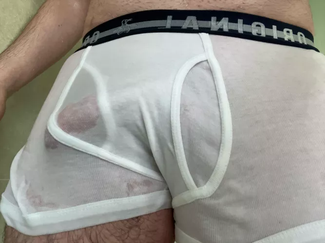 Wet white boxers