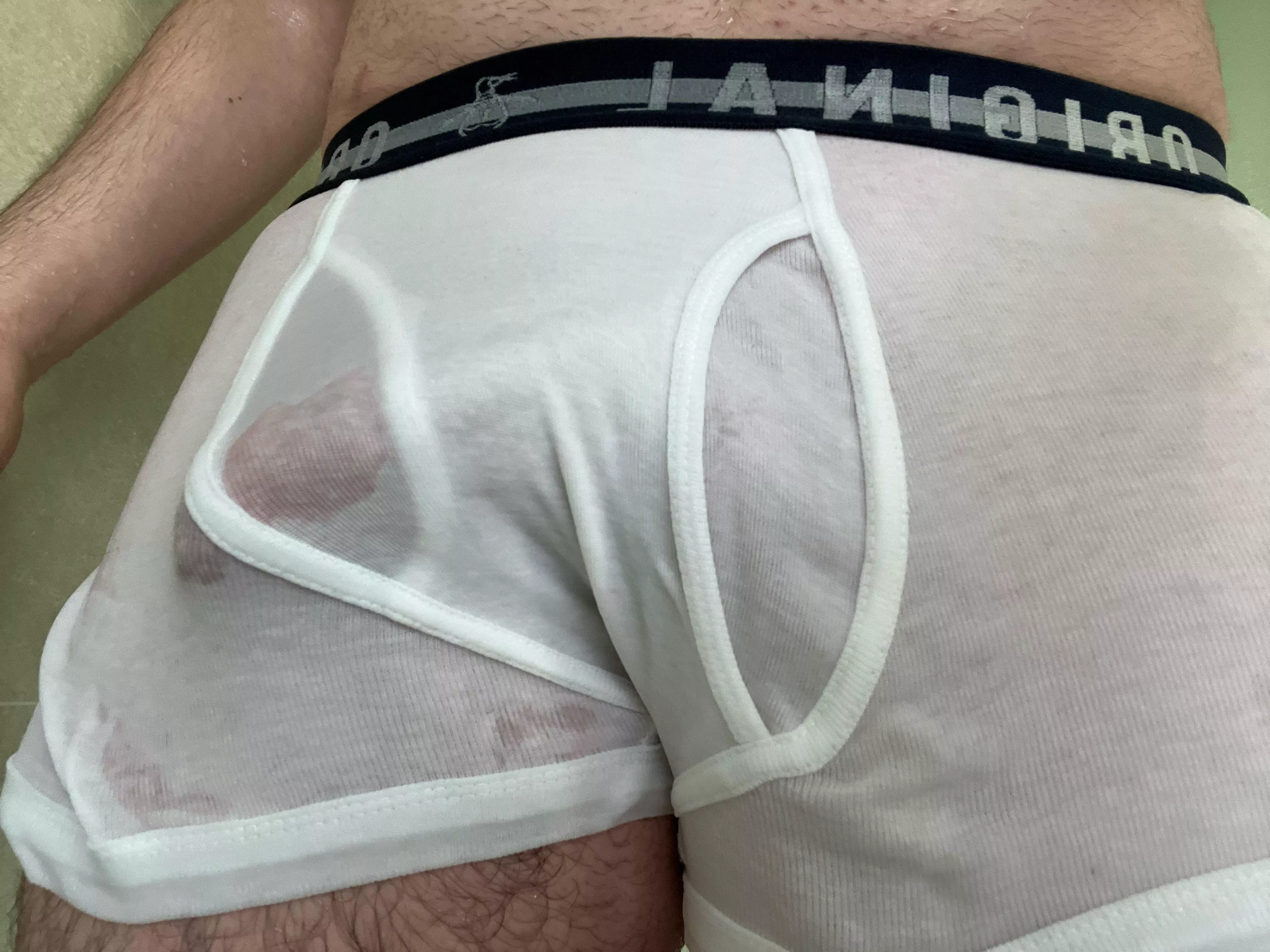 Wet white boxers