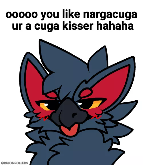 You like kissing nargacuga, don't you? (By @RuiOnRollers)