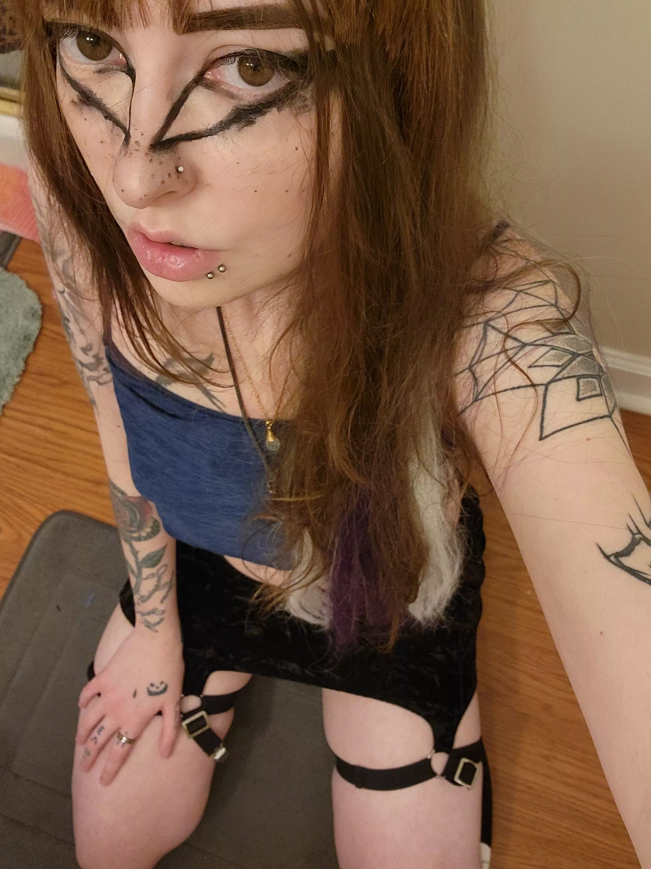 You look down and there's a goth girl 