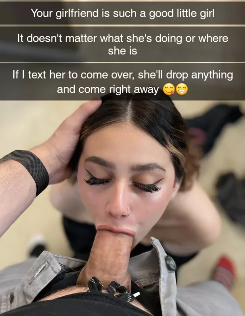 Your girlfriend is such a good girl for her bull