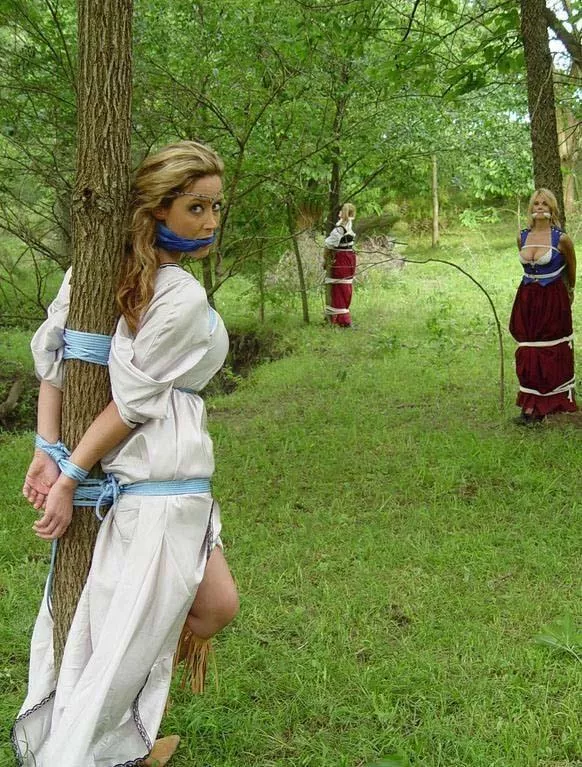 3 damsels in distress.... Tree tied.