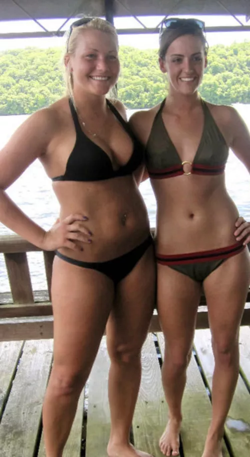 Black bikini and a friend 