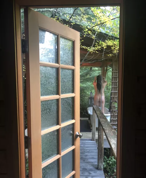 bliss is a bath in the woods 🧚🏽‍♀️