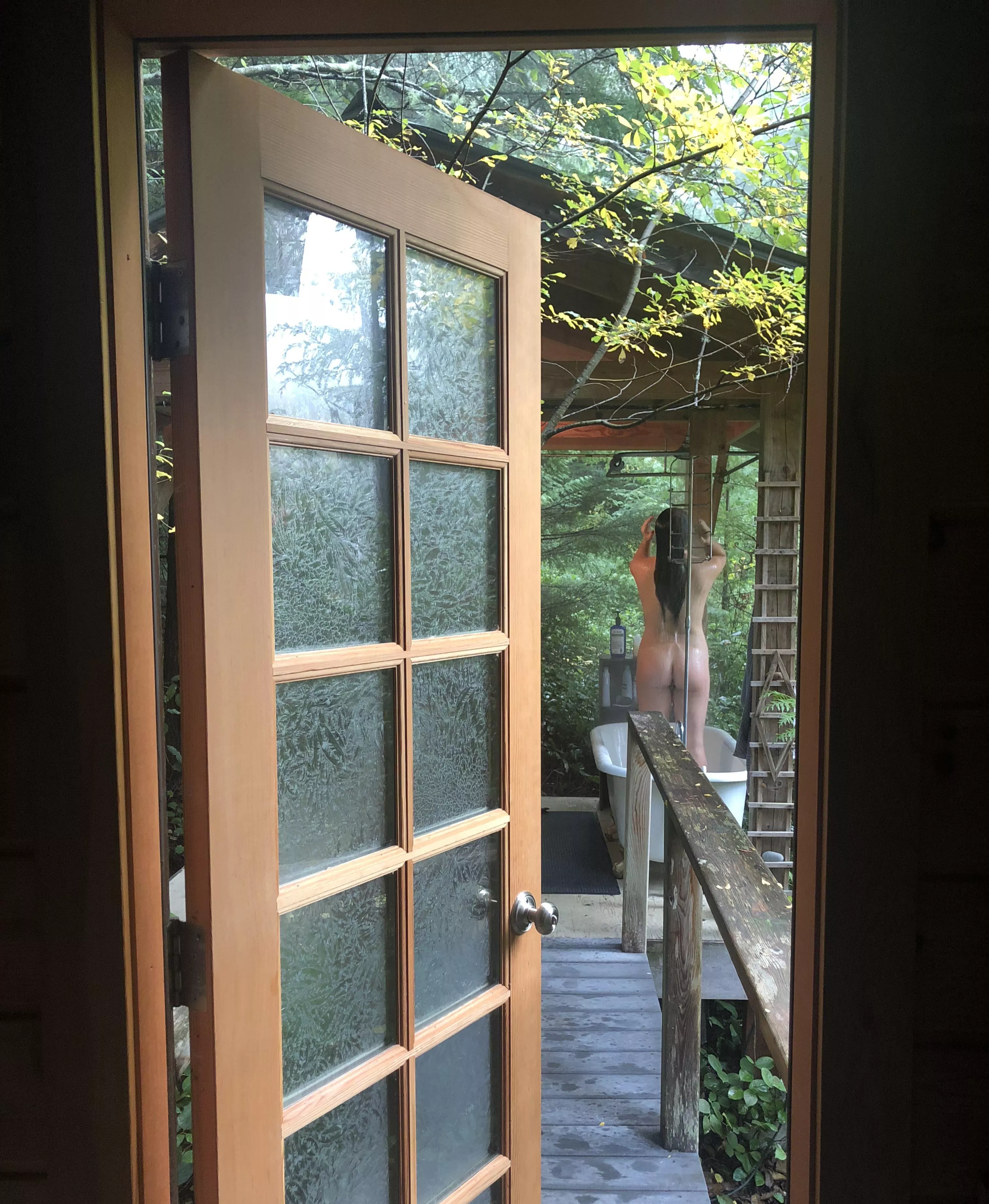 bliss is a bath in the woods 🧚🏽‍♀️