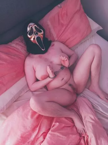 Ghostface in cuffs and all spread out. [25FTM]