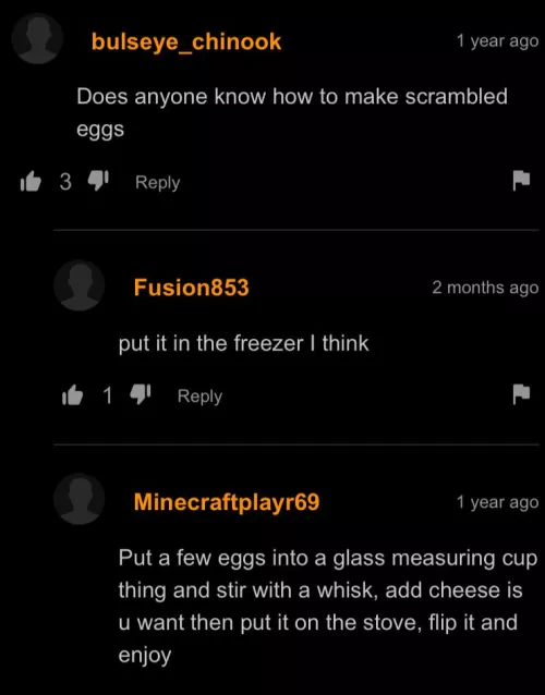 Hang on let me go put my eggs in the freezer rq